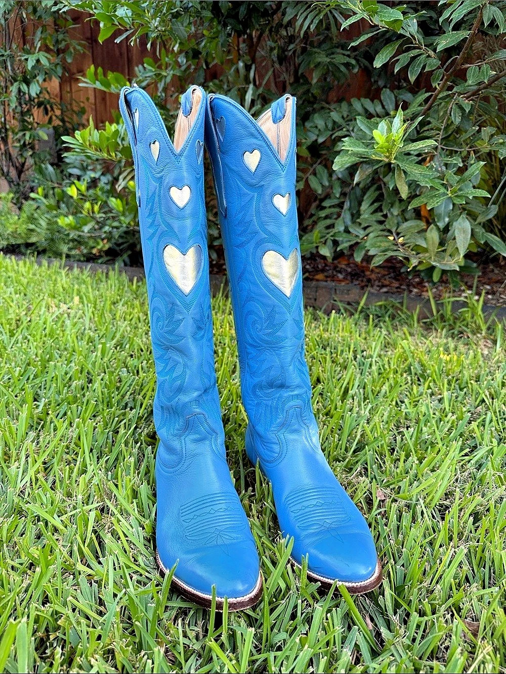 CITY BOOTS Like New blue / silver Heart Boot 7